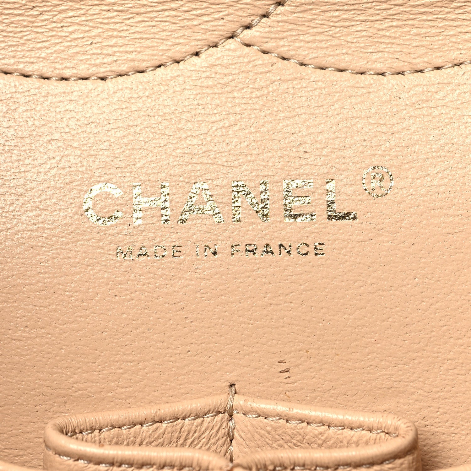 Caviar Quilted Jumbo Double Flap Beige