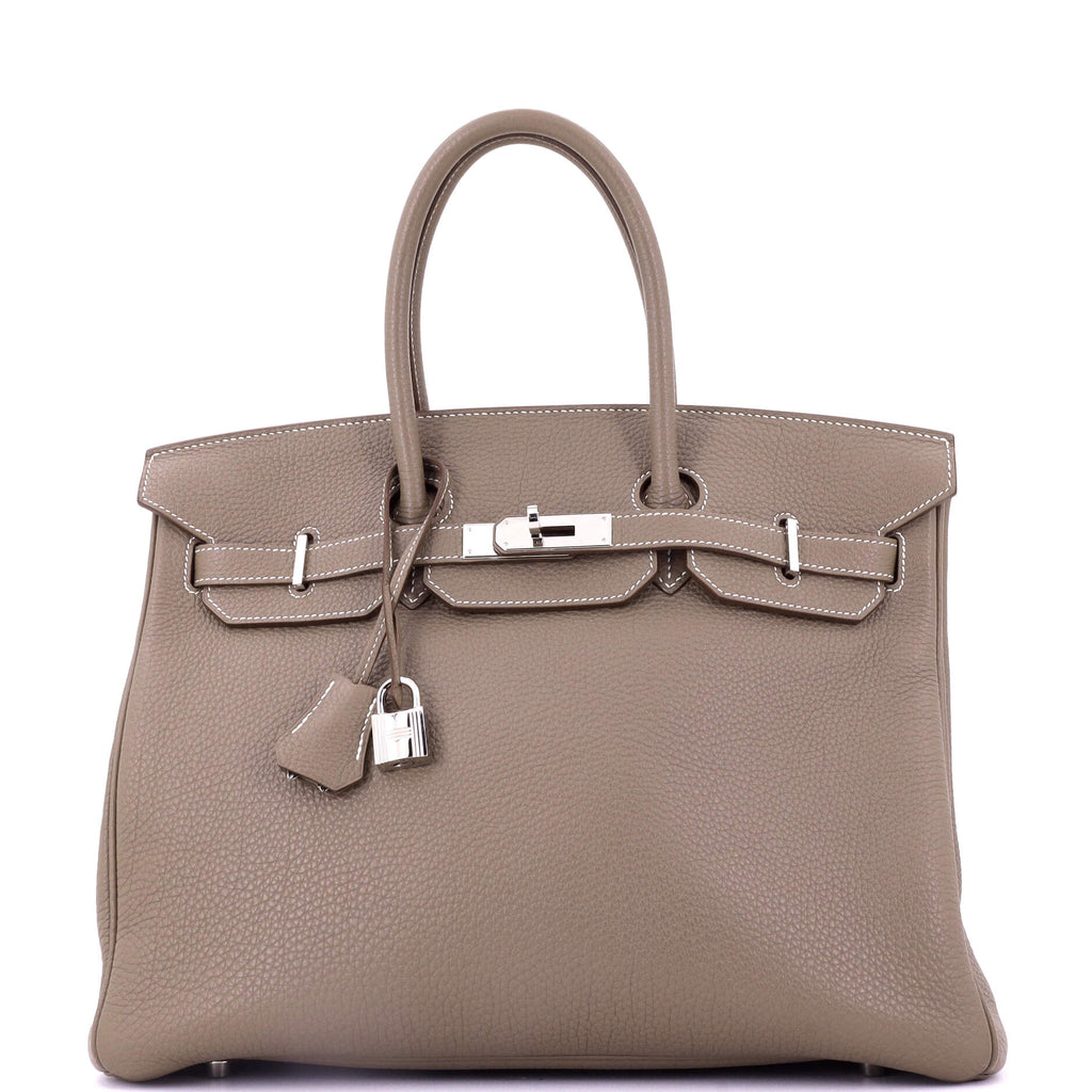 Birkin Handbag Grey Togo with Palladium Hardware 35
