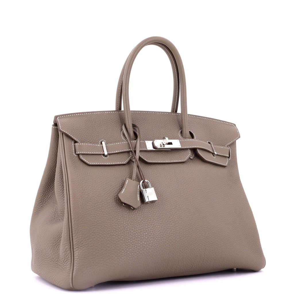 Birkin Handbag Grey Togo with Palladium Hardware 35