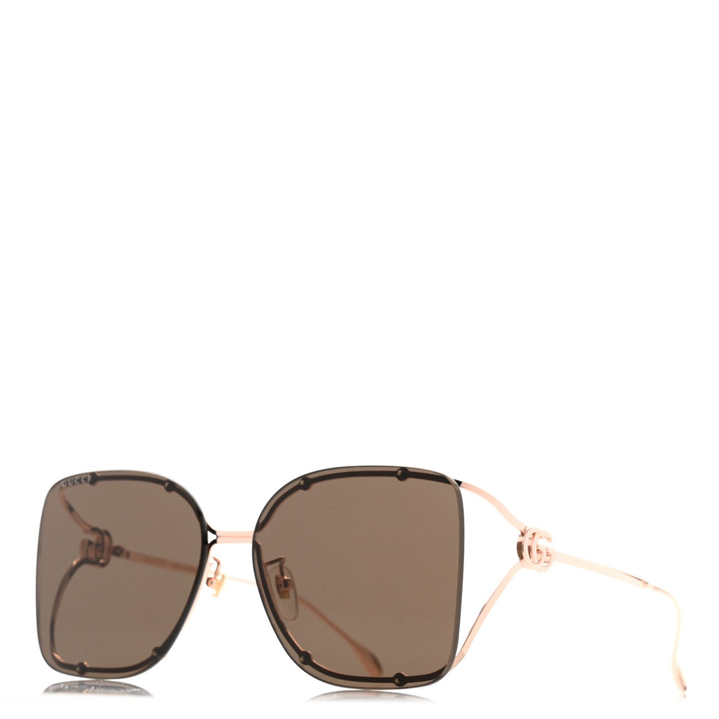 Metal Square Frame Sunglasses GG1713SA Rose Gold