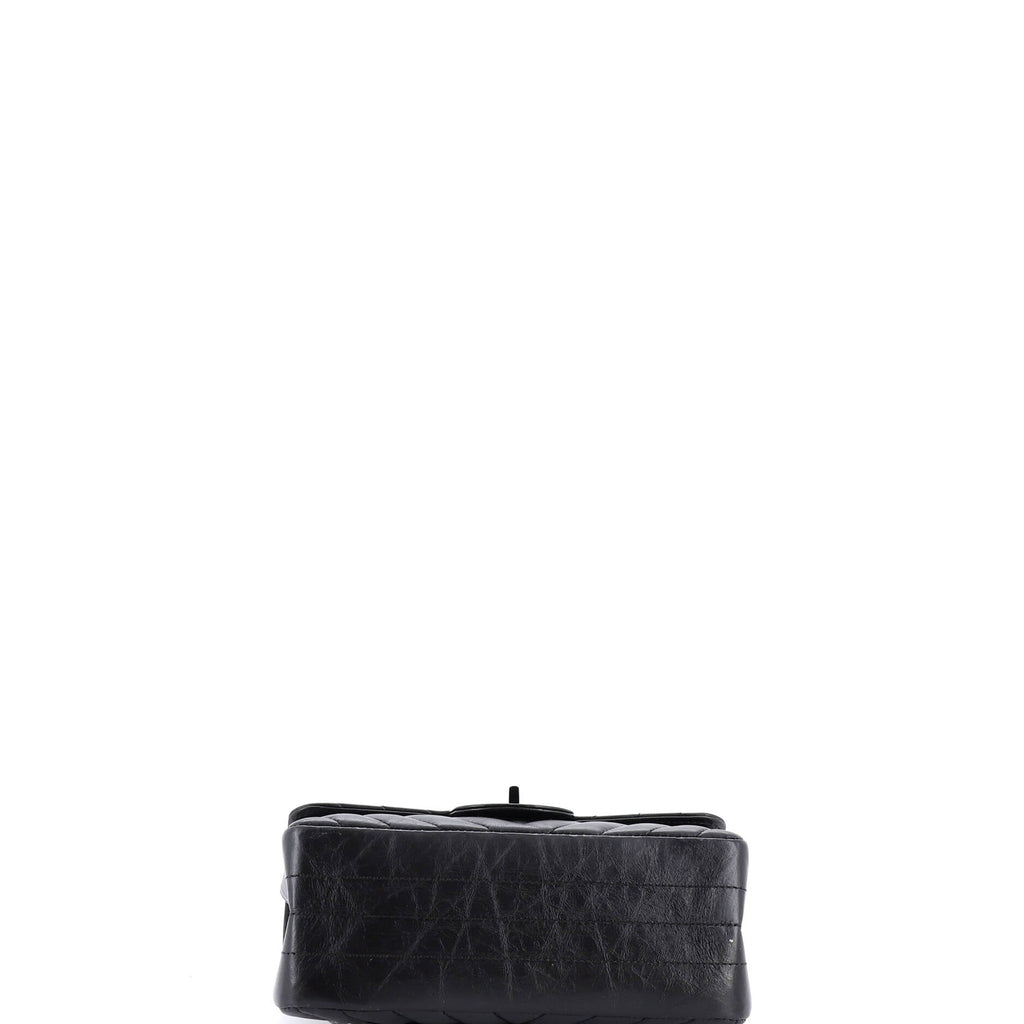So Black Reissue 2.55 Flap Bag Chevron Aged Calfskin Mini