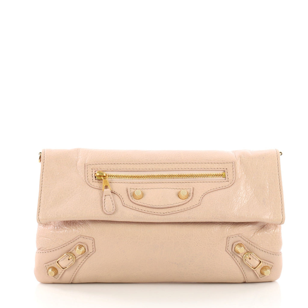 Envelope Strap Clutch Giant Studs Leather