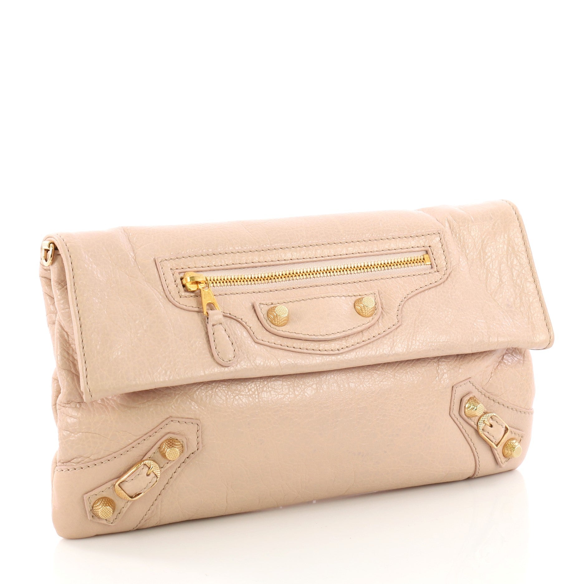Envelope Strap Clutch Giant Studs Leather