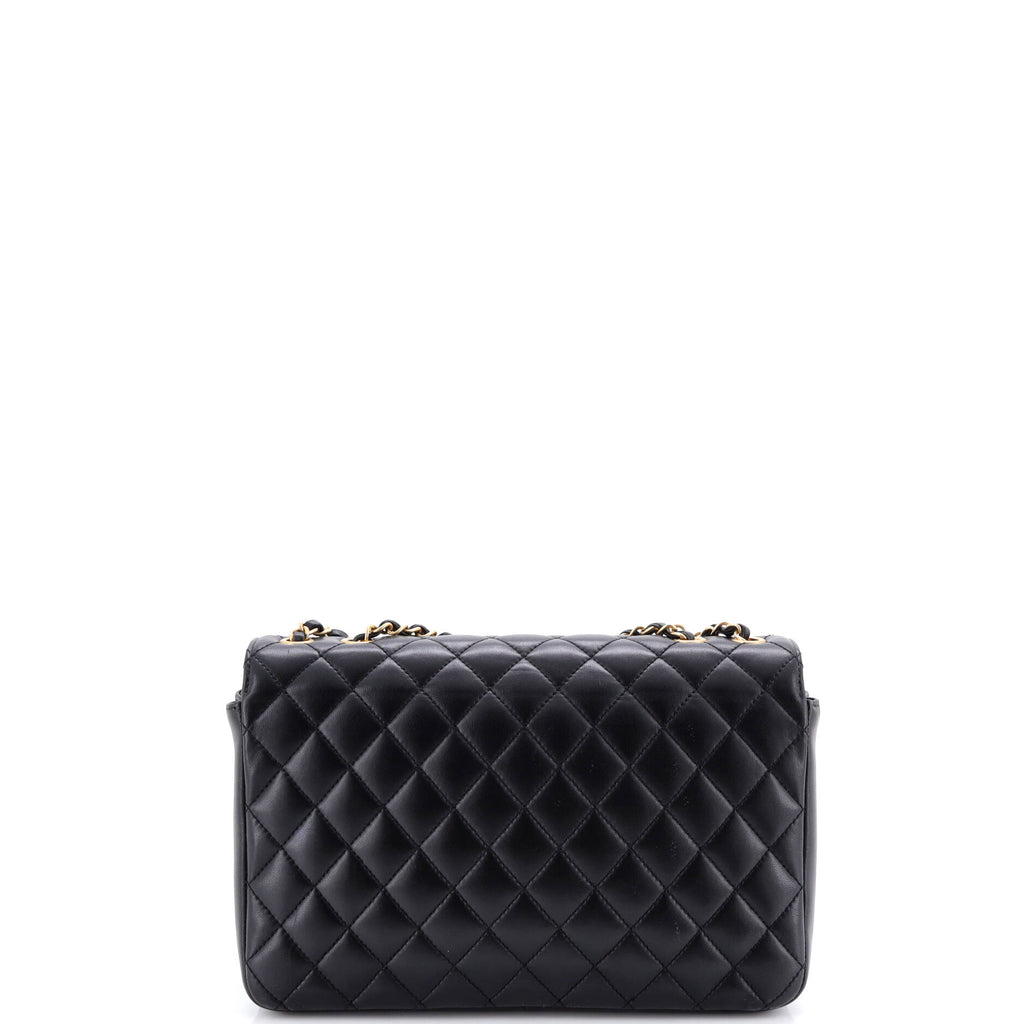 CC Chic Double Flap Bag Quilted Lambskin Medium