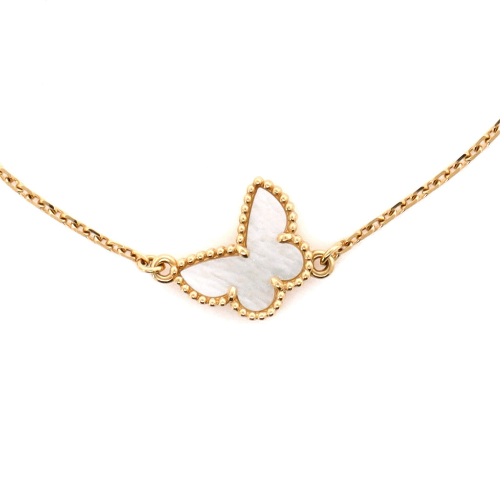 Sweet Alhambra Butterfly Bracelet 18K Yellow Gold and Mother of Pearl