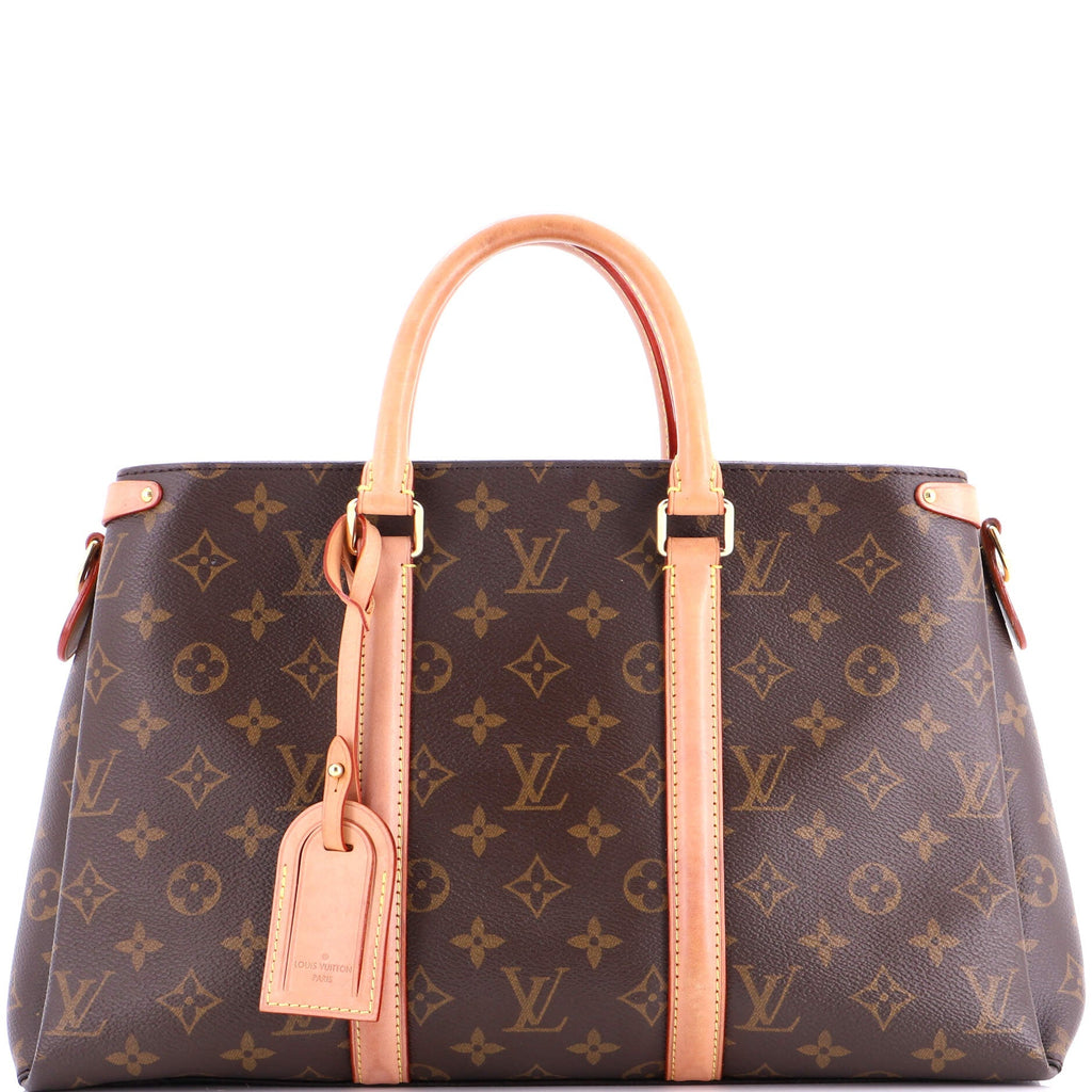 Soufflot Tote Monogram Canvas with Leather MM