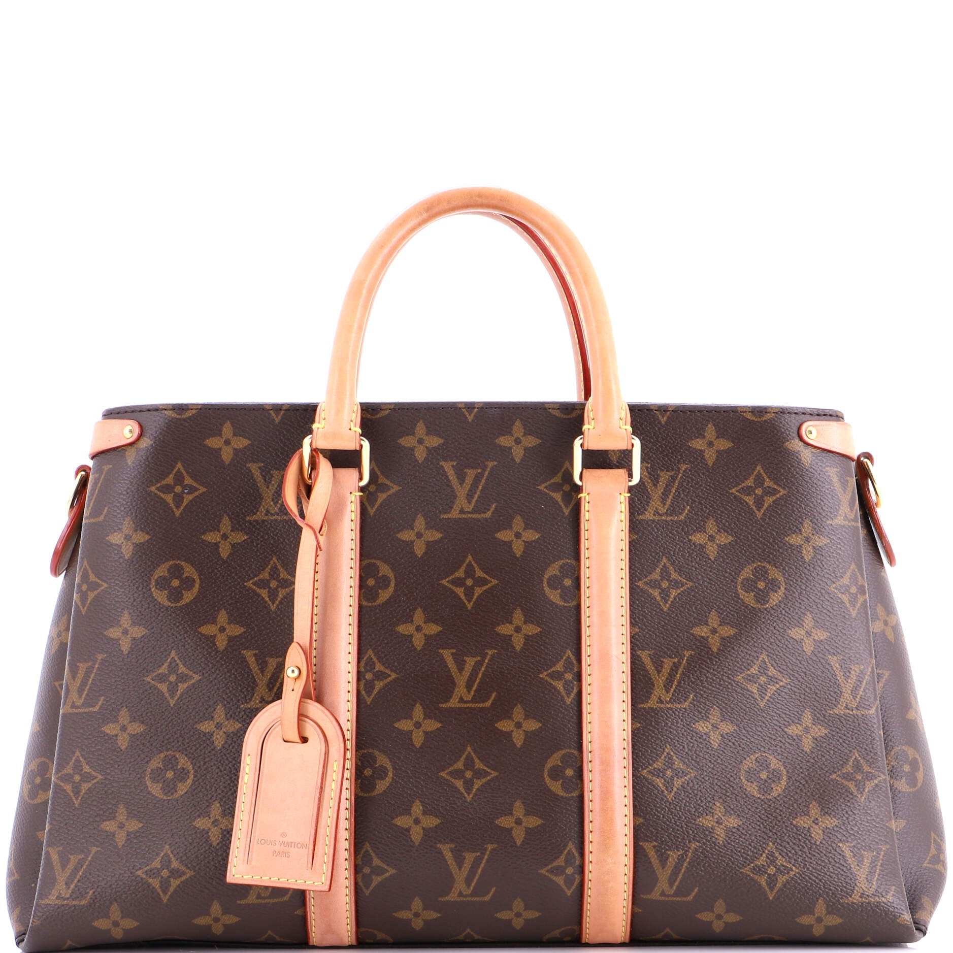 Soufflot Tote Monogram Canvas with Leather MM