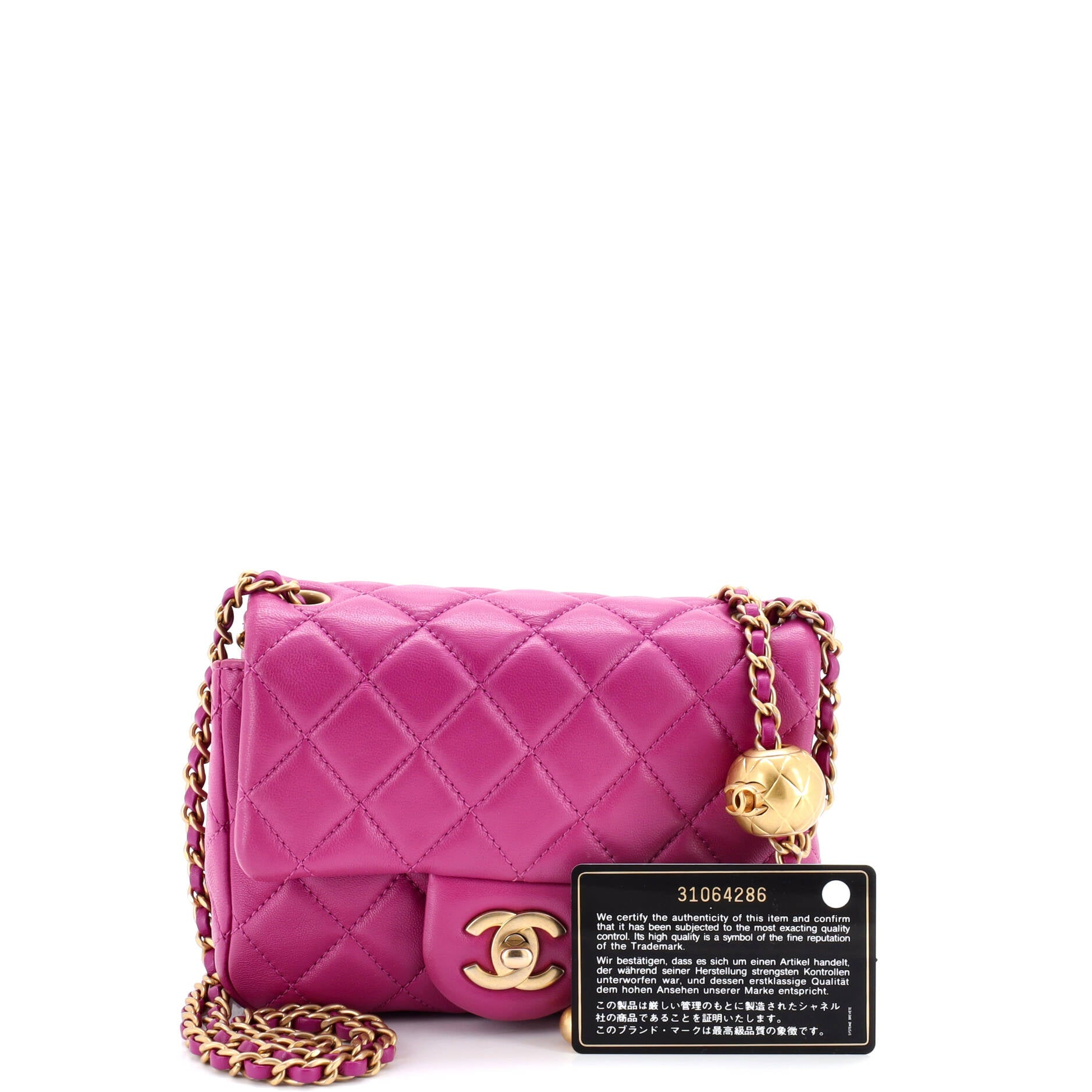 Pearl Crush Square Flap Bag Quilted Lambskin Mini