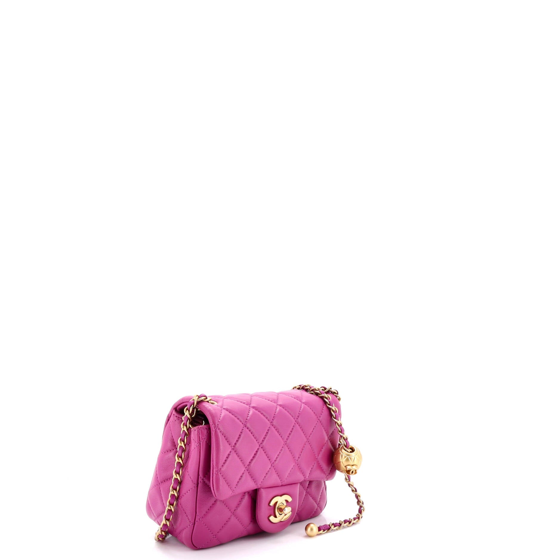 Pearl Crush Square Flap Bag Quilted Lambskin Mini
