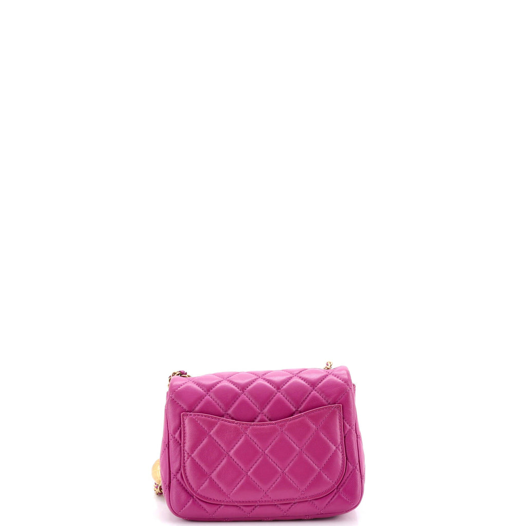 Pearl Crush Square Flap Bag Quilted Lambskin Mini
