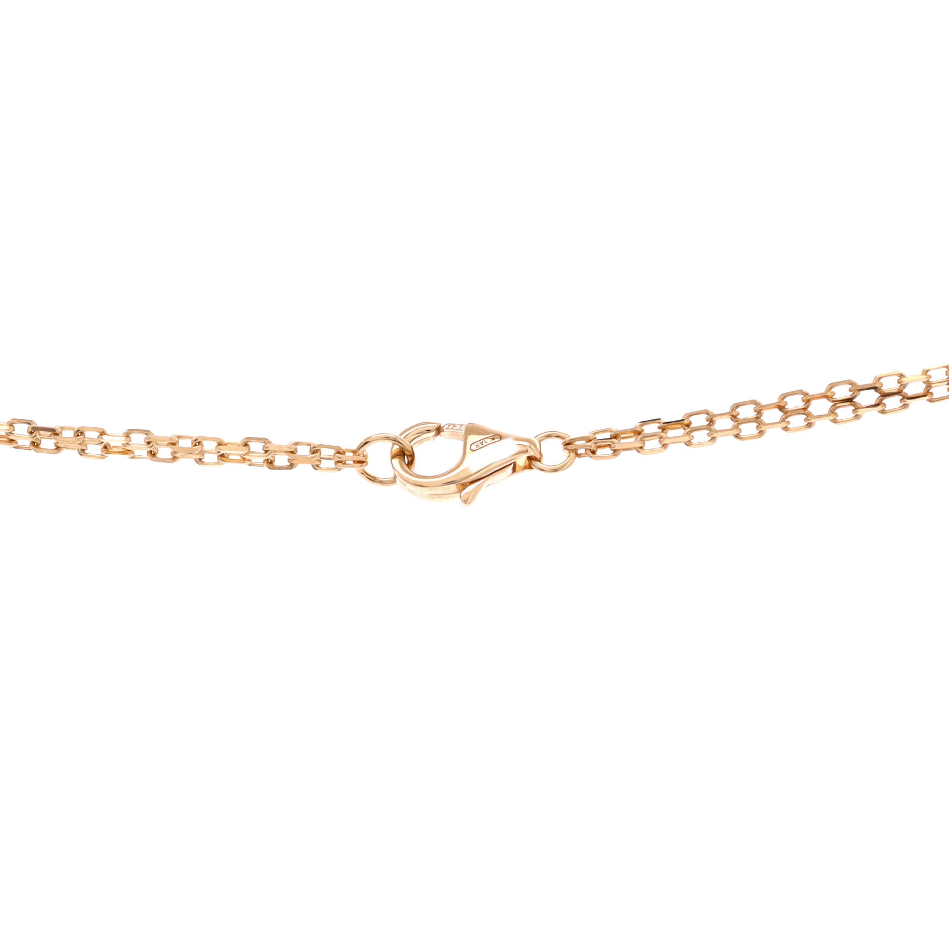 2 Diamonds Love Pendant Necklace 18K Yellow Gold and Diamonds
