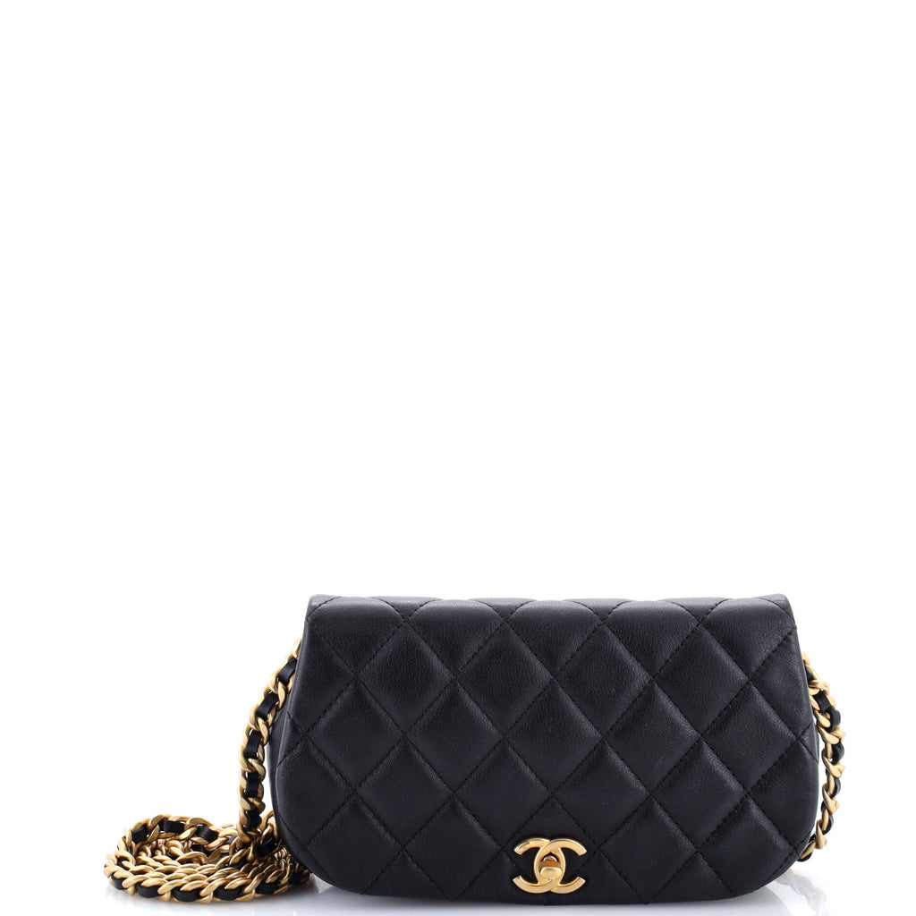 Coco Mail Clutch with Chain Quilted Calfskin