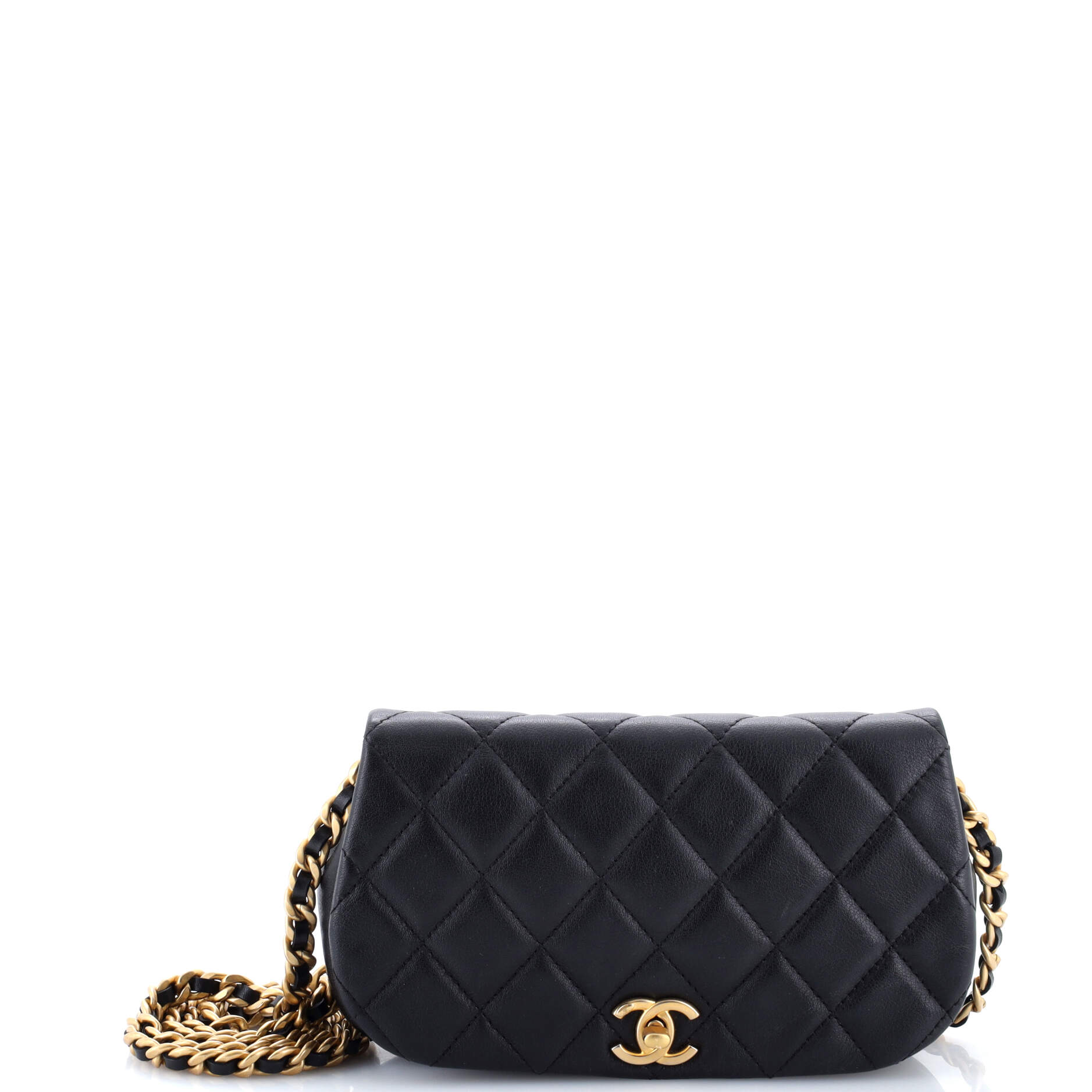 Coco Mail Clutch with Chain Quilted Calfskin