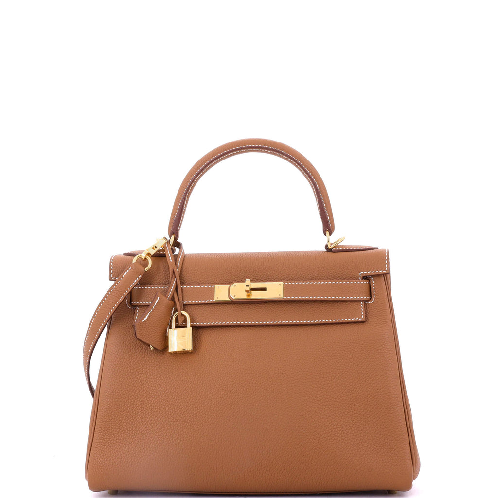 Kelly Handbag Gold Togo with Gold Hardware 28