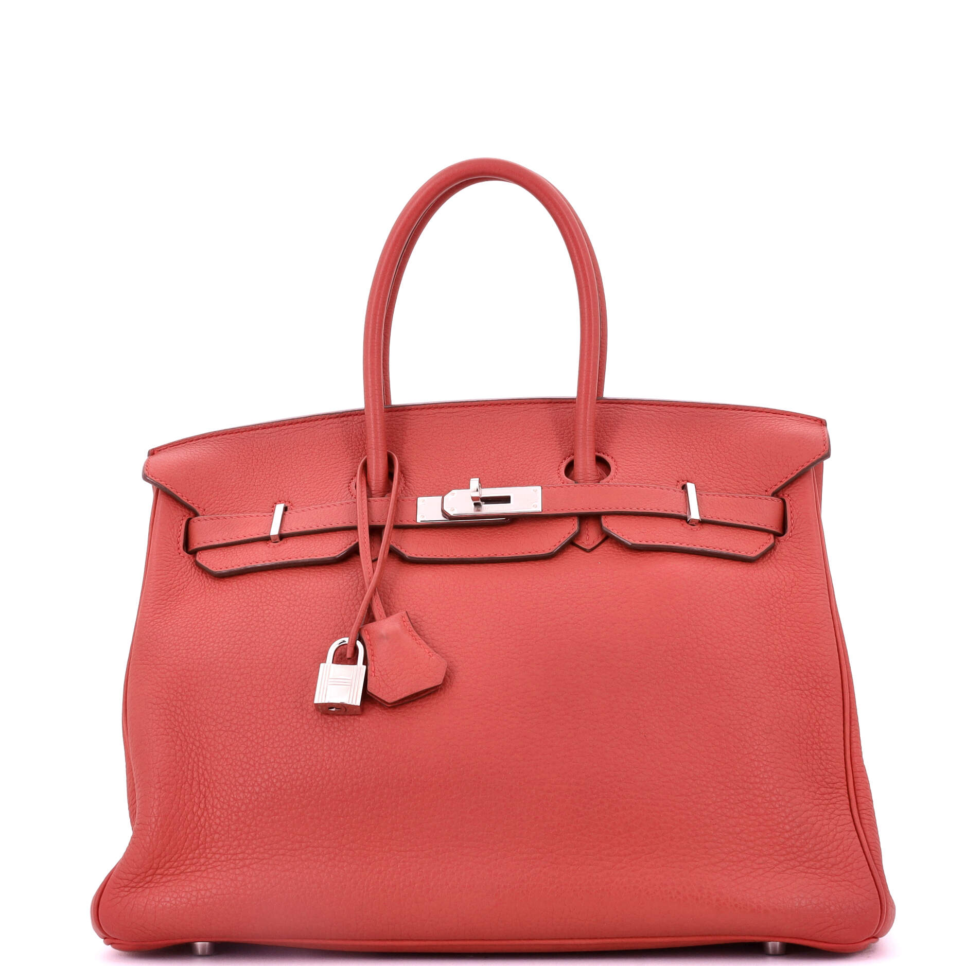 Birkin Handbag Bougainvillier Clemence with Palladium Hardware 35