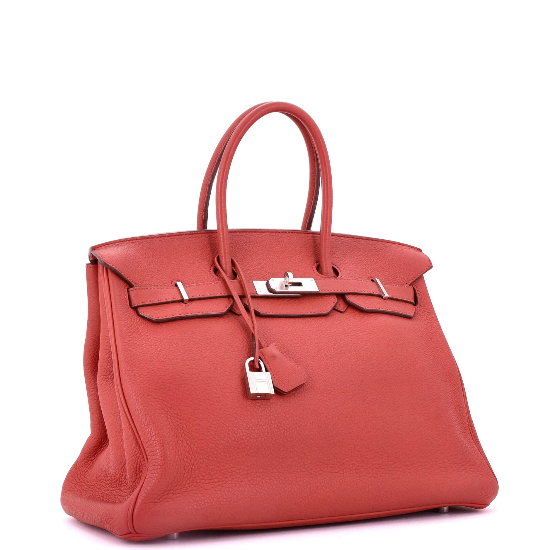 Birkin Handbag Bougainvillier Clemence with Palladium Hardware 35