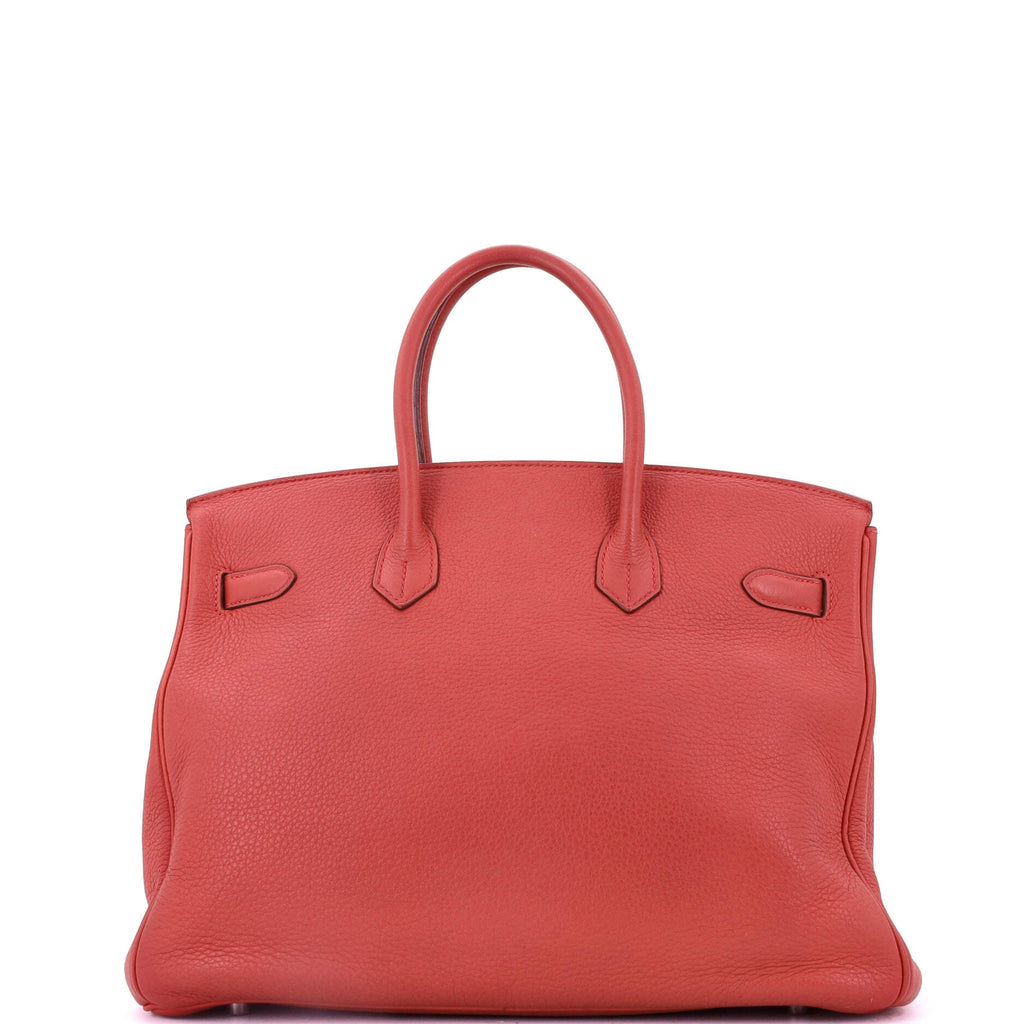 Birkin Handbag Bougainvillier Clemence with Palladium Hardware 35