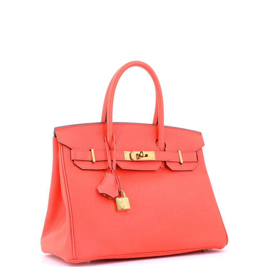 Birkin Handbag Rouge Pivoine Epsom with Gold Hardware 30