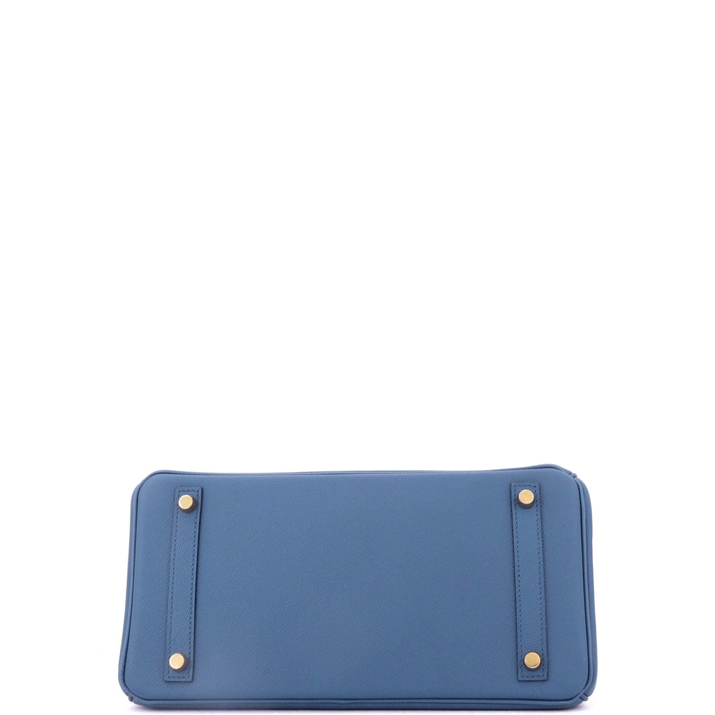 Birkin Handbag Bleu Agate Epsom with Gold Hardware 30