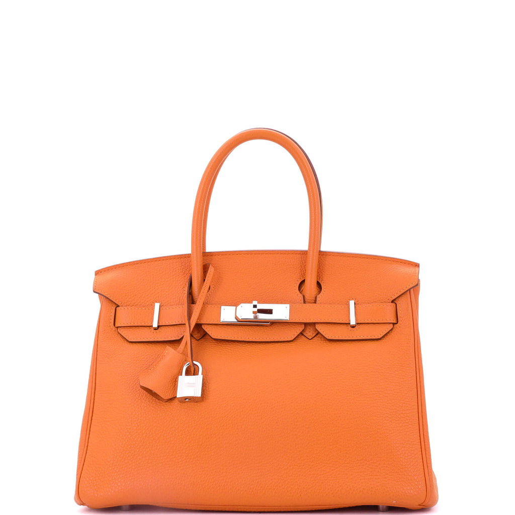 Birkin Handbag Orange H Togo with Palladium Hardware 30