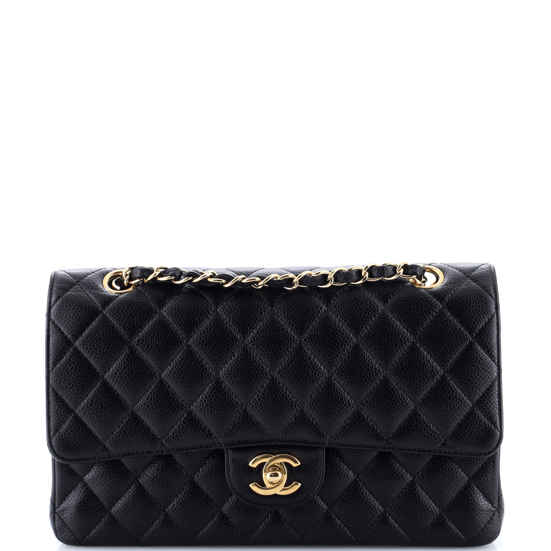 Classic Double Flap Bag Quilted Caviar Medium