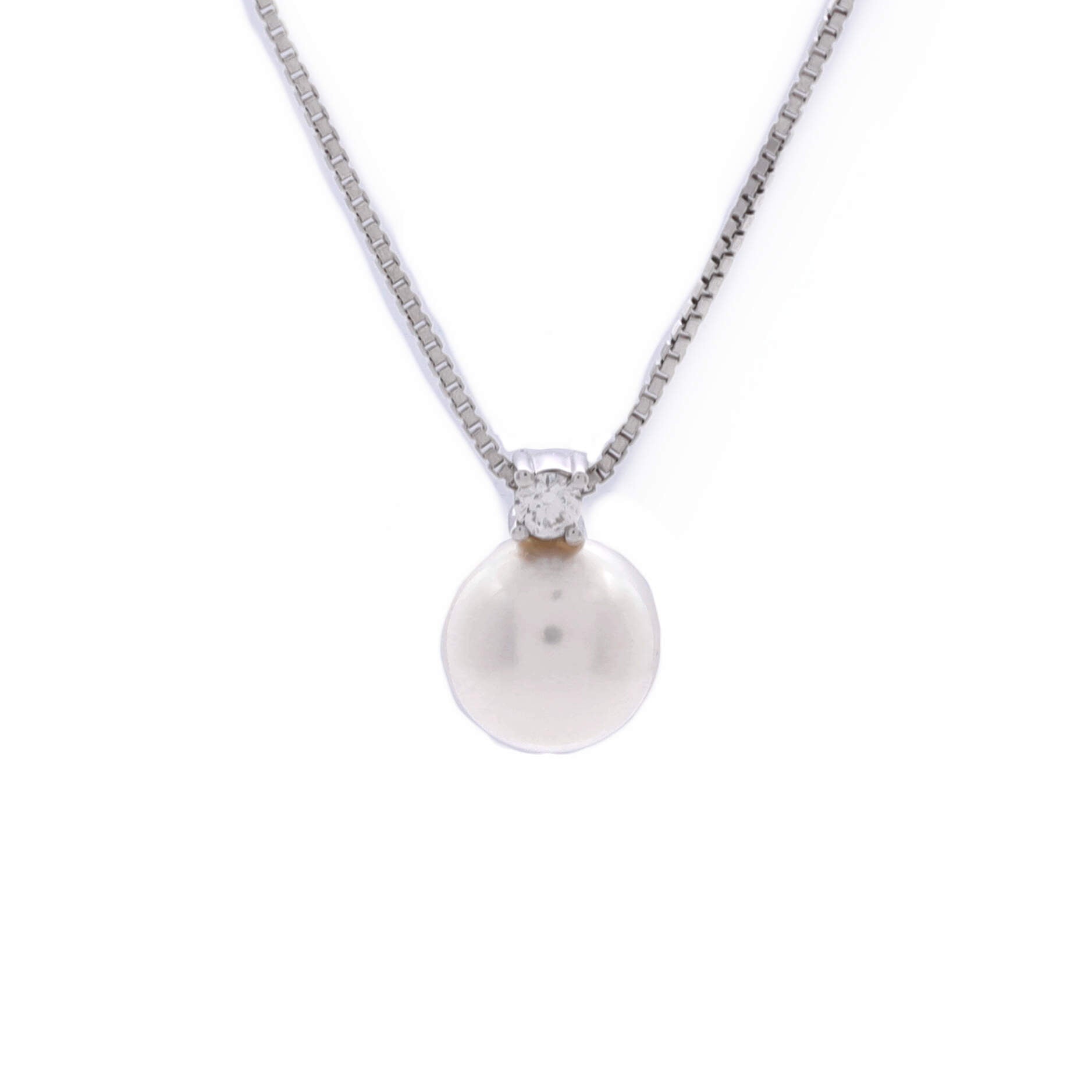 Le Perle Pendant Necklace 18K White Gold with Pearl and Diamond