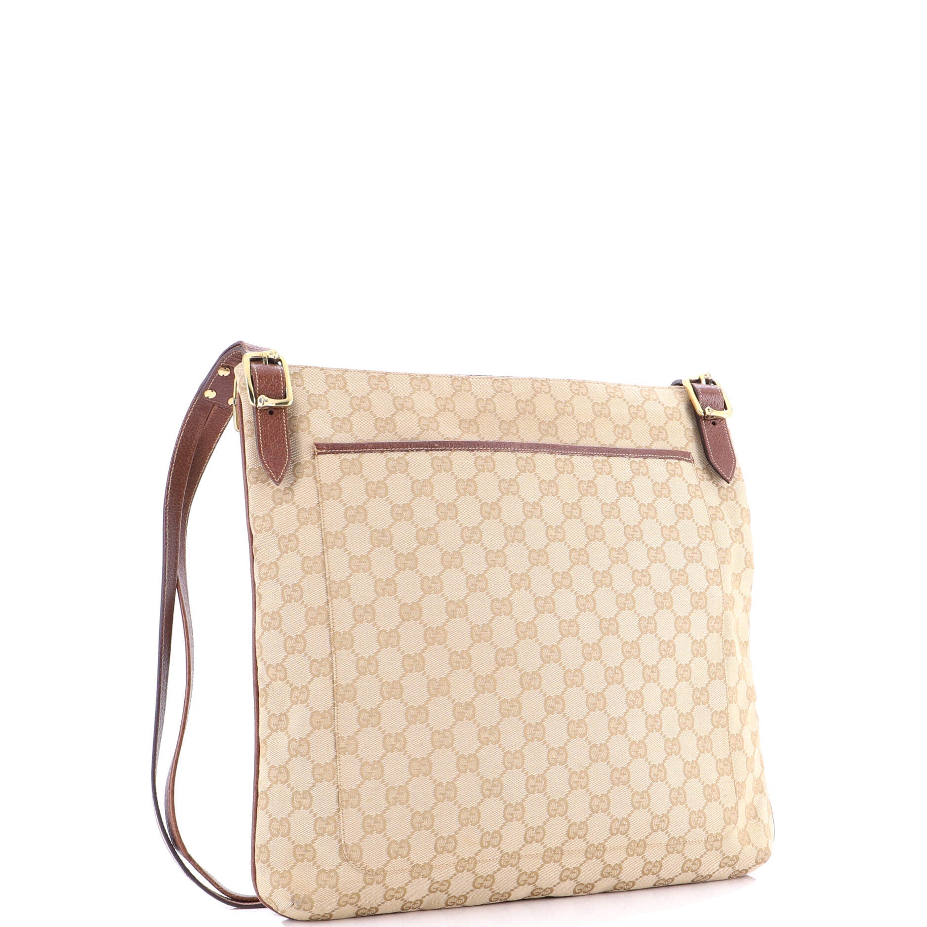 Vintage Belted Flat Messenger GG Canvas Large