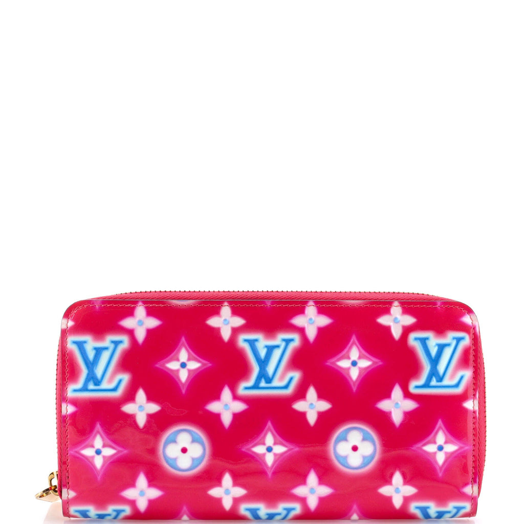 Zippy Wallet Valentine Neon Monogram Vernis