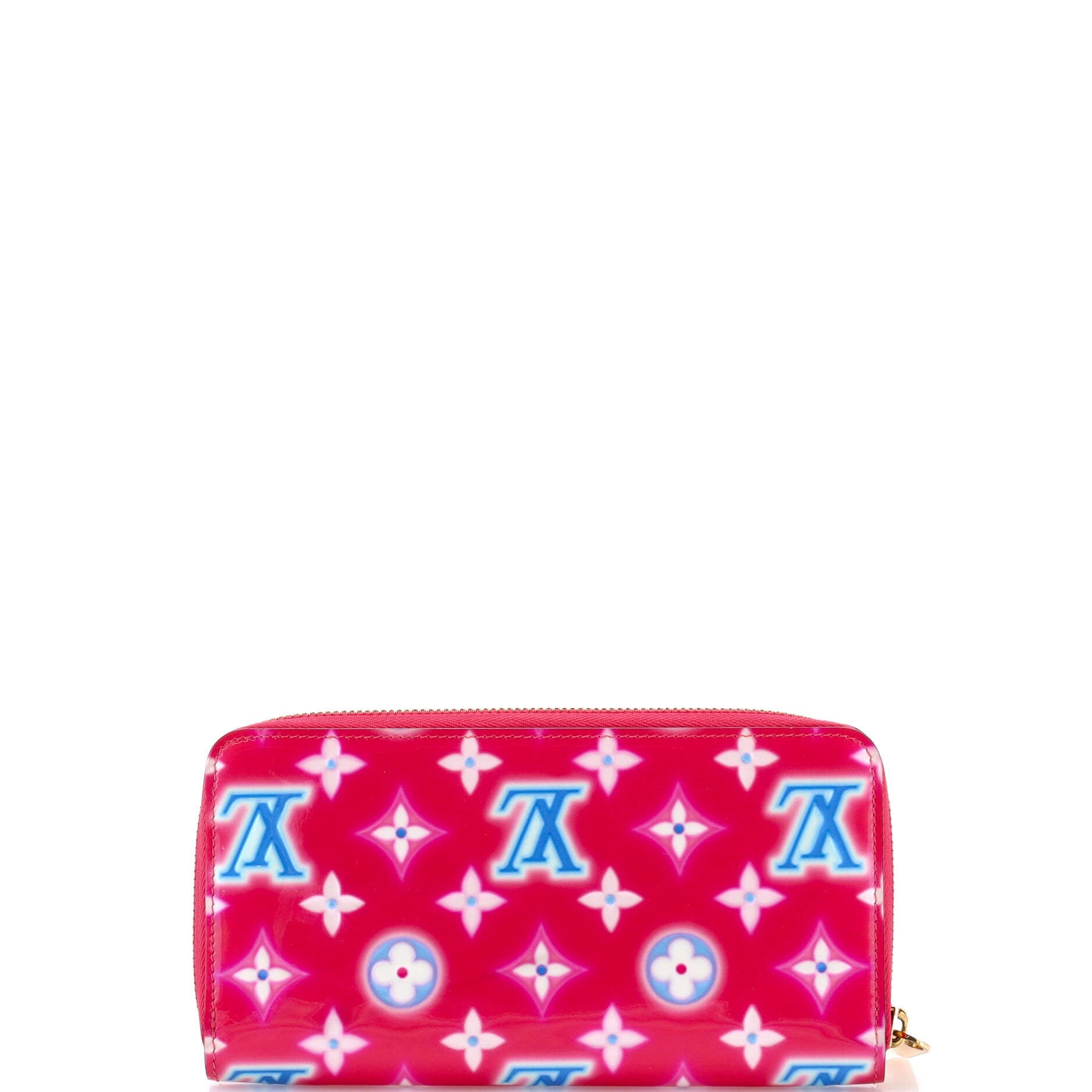 Zippy Wallet Valentine Neon Monogram Vernis