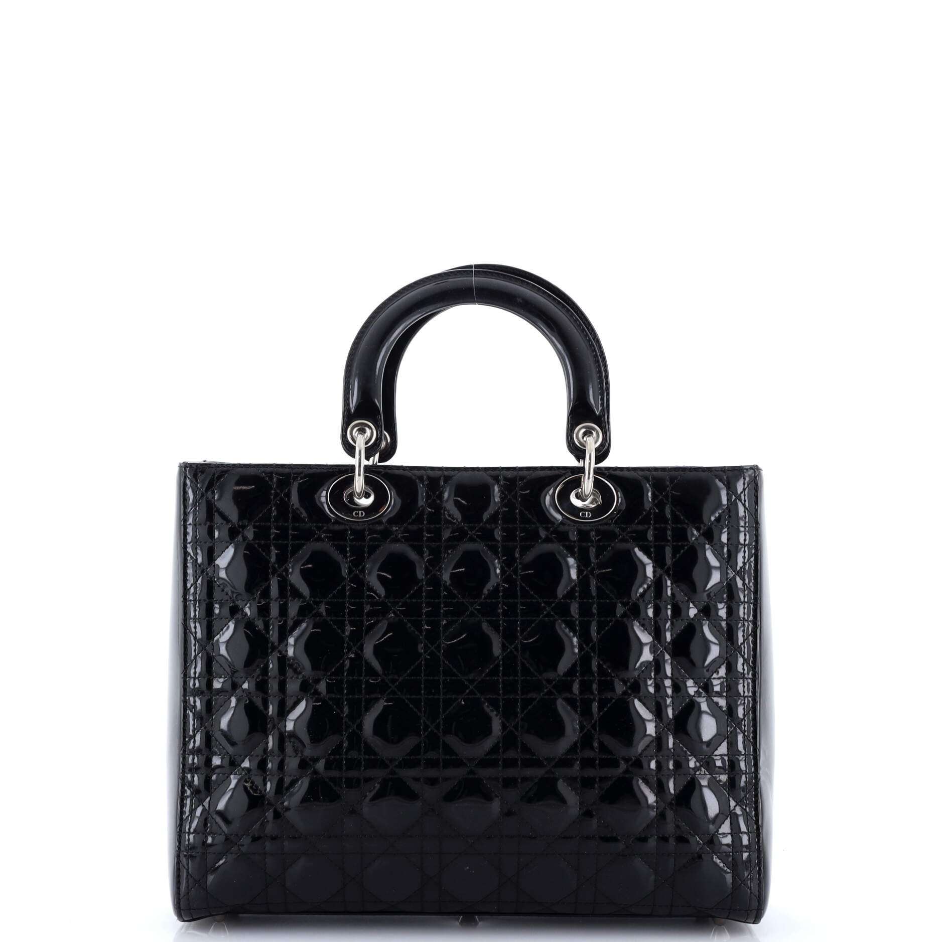 Lady Dior Bag Cannage Quilt Patent Large