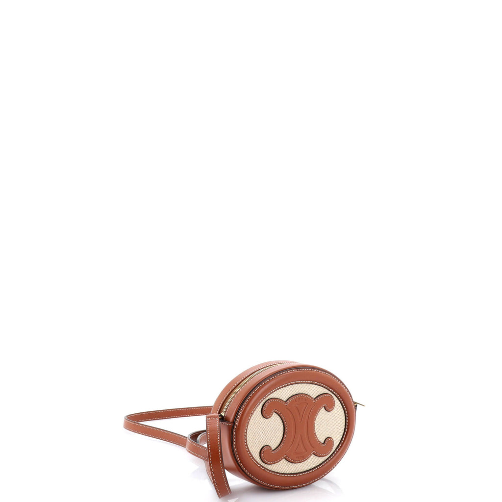 Triomphe Oval Crossbody Bag Canvas and Leather