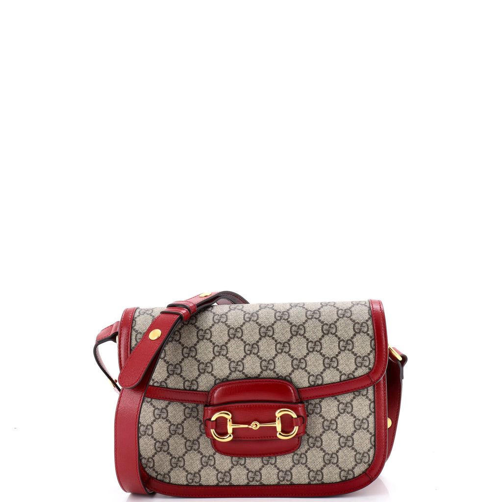 Horsebit 1955 Shoulder Bag GG Coated Canvas with Leather Small