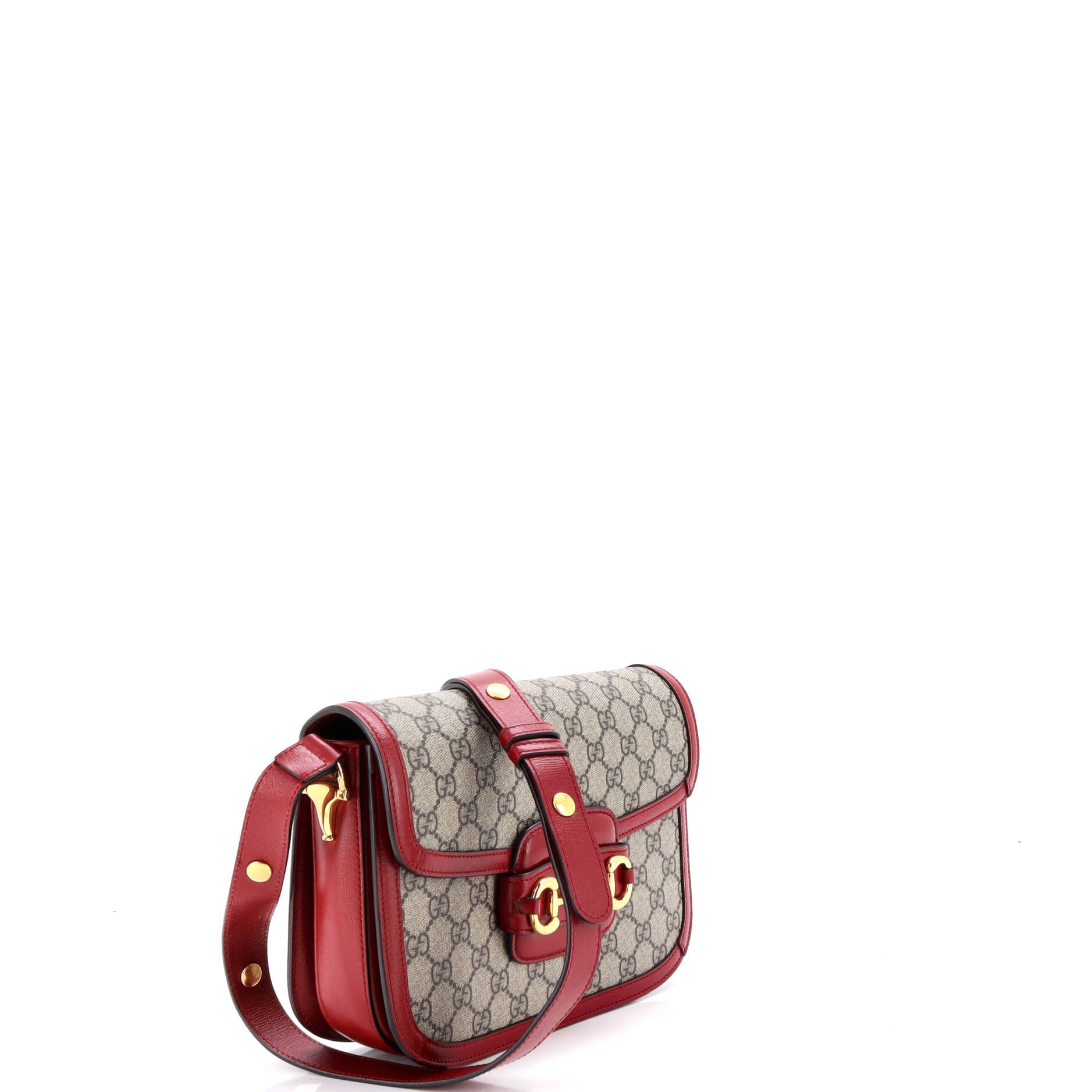 Horsebit 1955 Shoulder Bag GG Coated Canvas with Leather Small