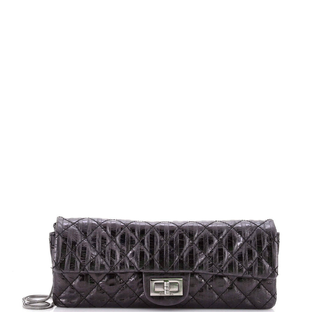 Rayures East West Reissue Clutch Quilted Calfskin Small