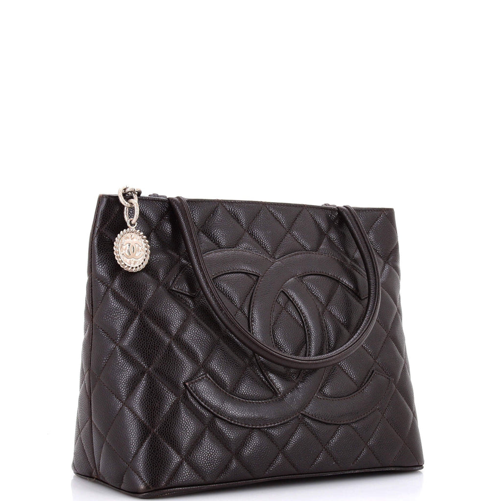 Medallion Tote Quilted Caviar