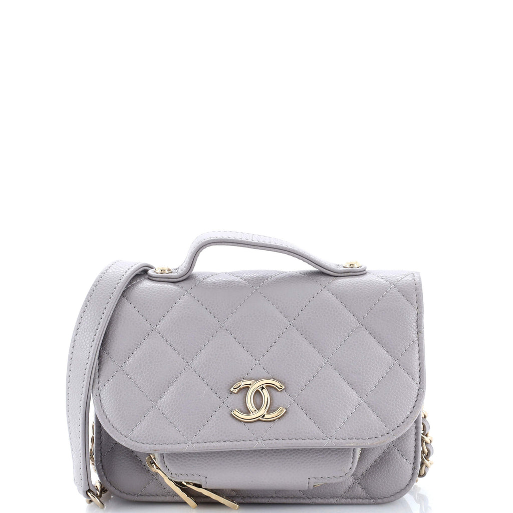 Business Affinity Flap Clutch with Chain Quilted Caviar