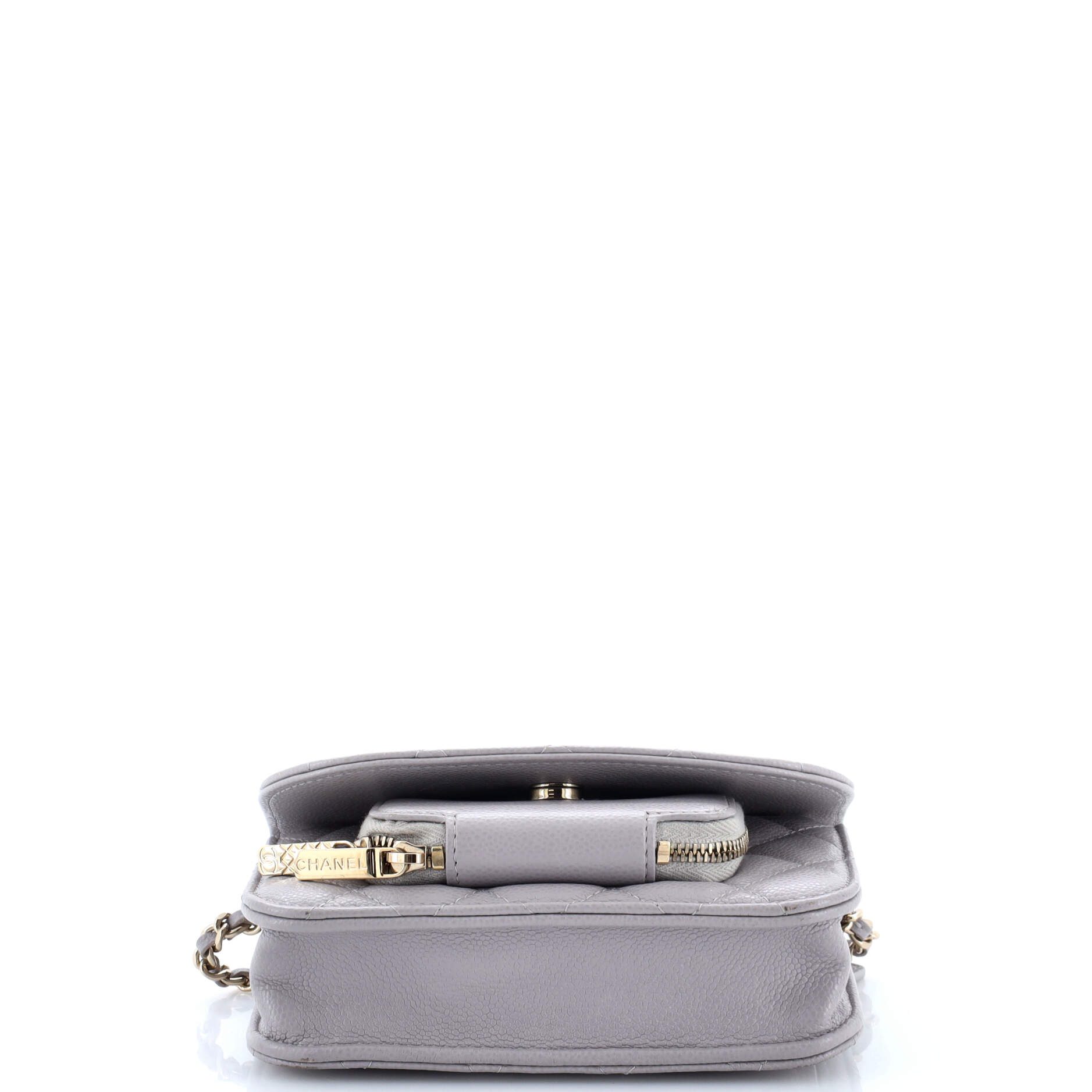 Business Affinity Flap Clutch with Chain Quilted Caviar