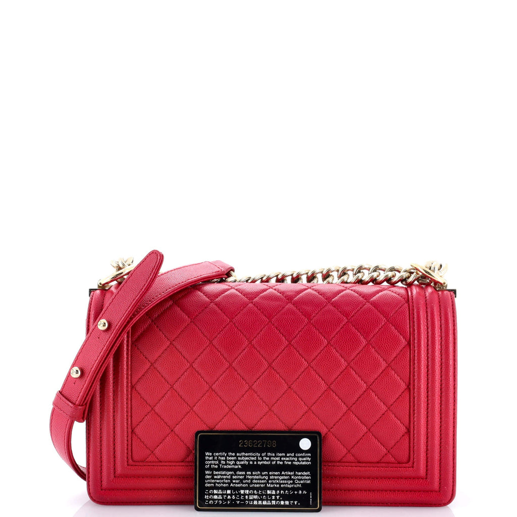 Boy Flap Bag Quilted Caviar Old Medium