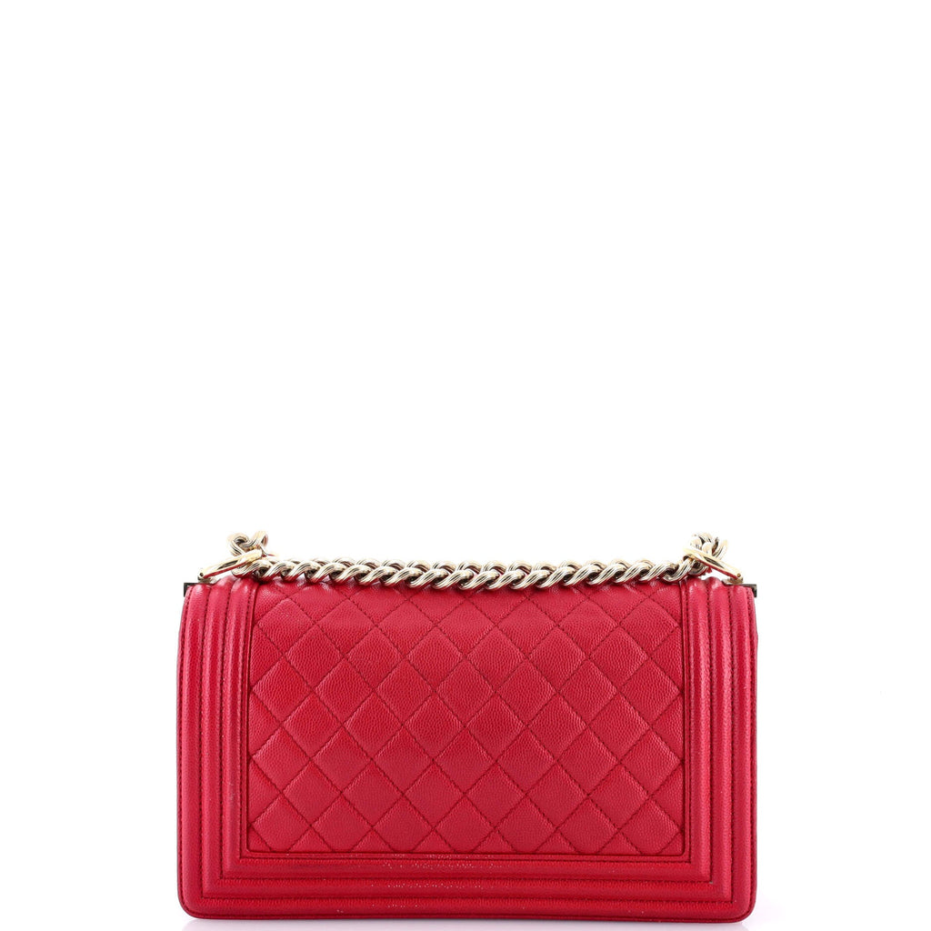 Boy Flap Bag Quilted Caviar Old Medium