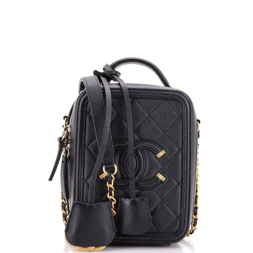Filigree Vertical Vanity Case Quilted Caviar