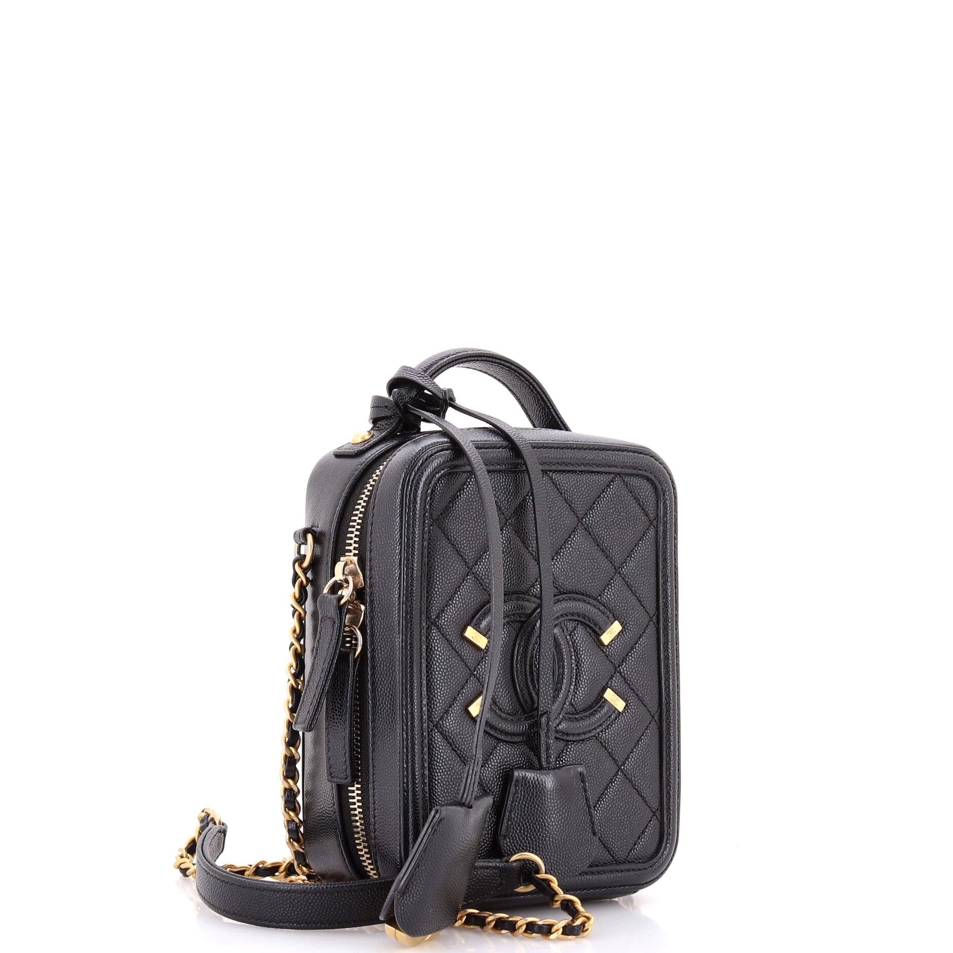 Filigree Vertical Vanity Case Quilted Caviar