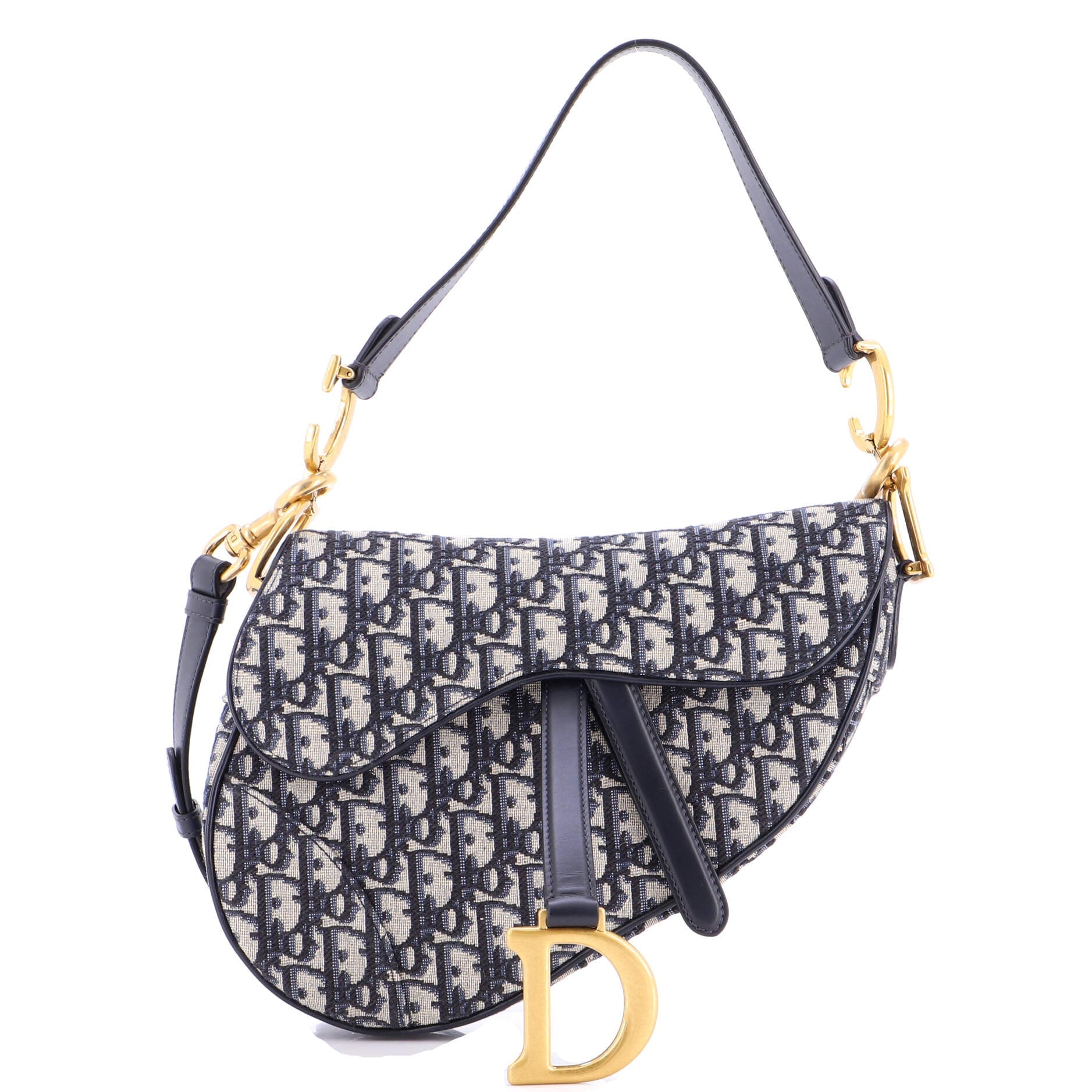 Saddle Handbag with Strap Oblique Canvas Medium