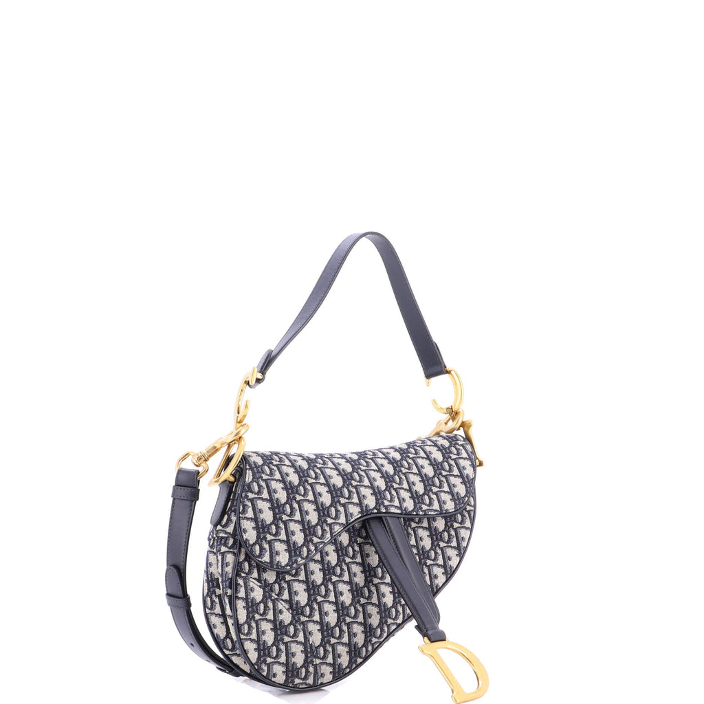 Saddle Handbag with Strap Oblique Canvas Medium