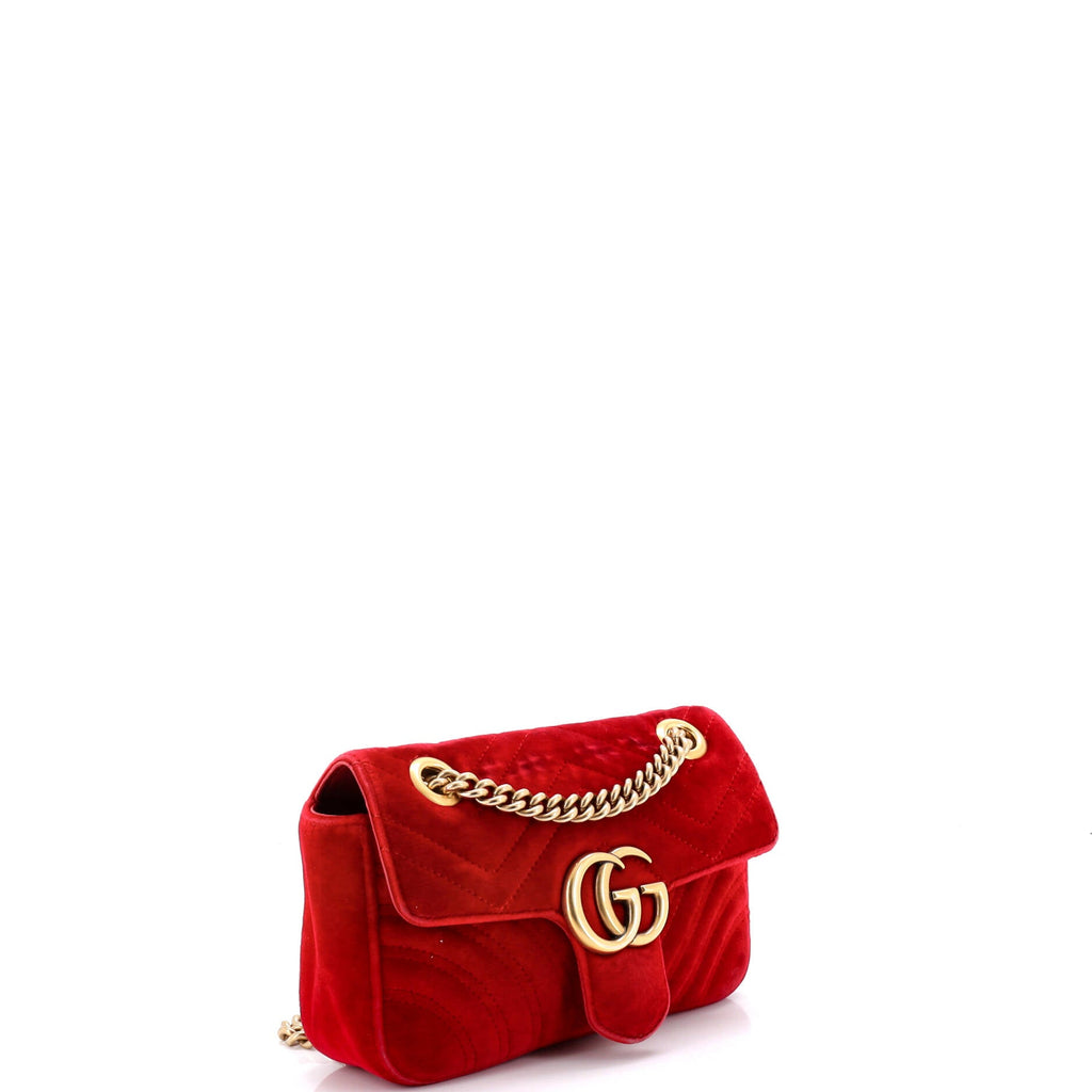 GG Marmont Flap Bag Matelasse Velvet Small