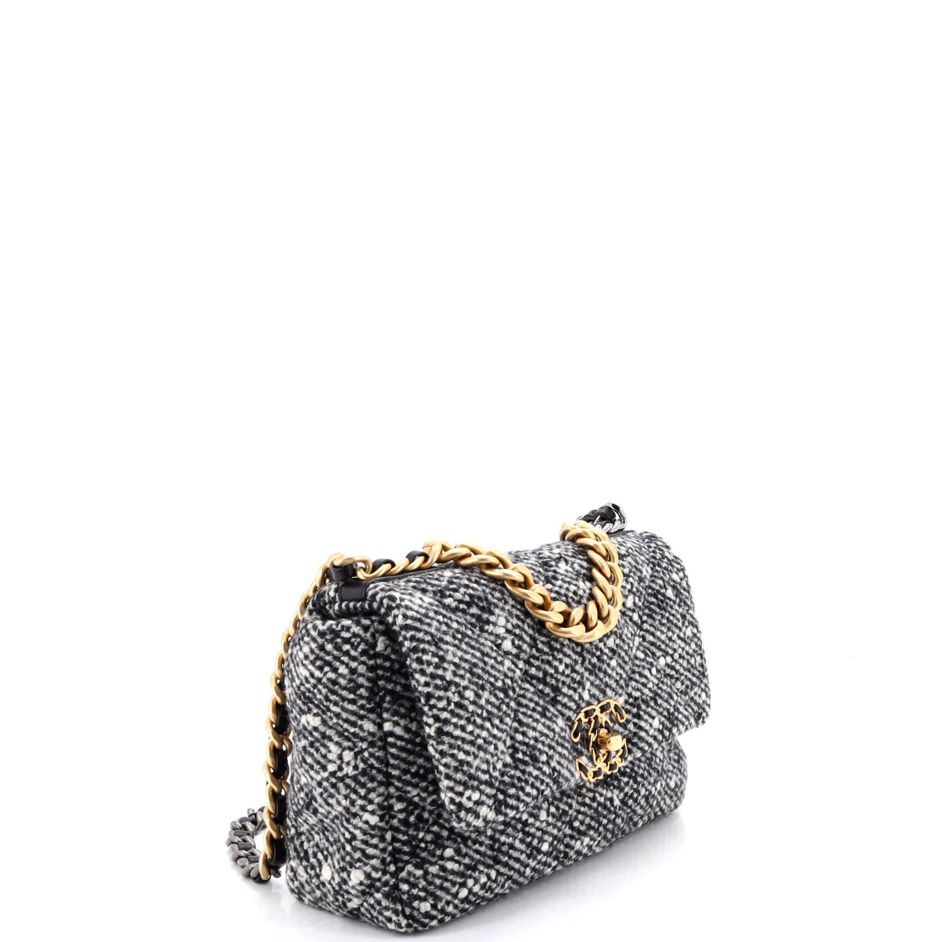19 Flap Bag Quilted Tweed Medium