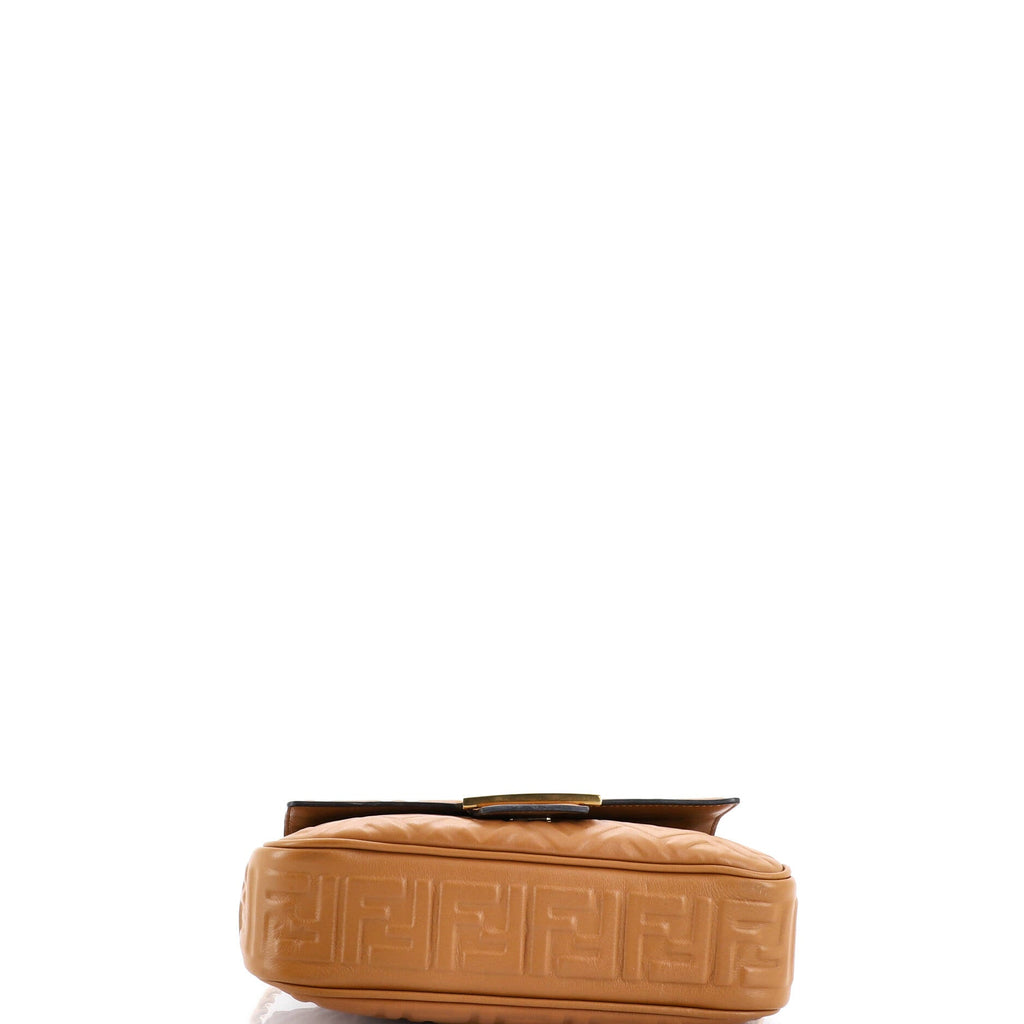 Midi Baguette Chain Bag Zucca Embossed Leather Medium