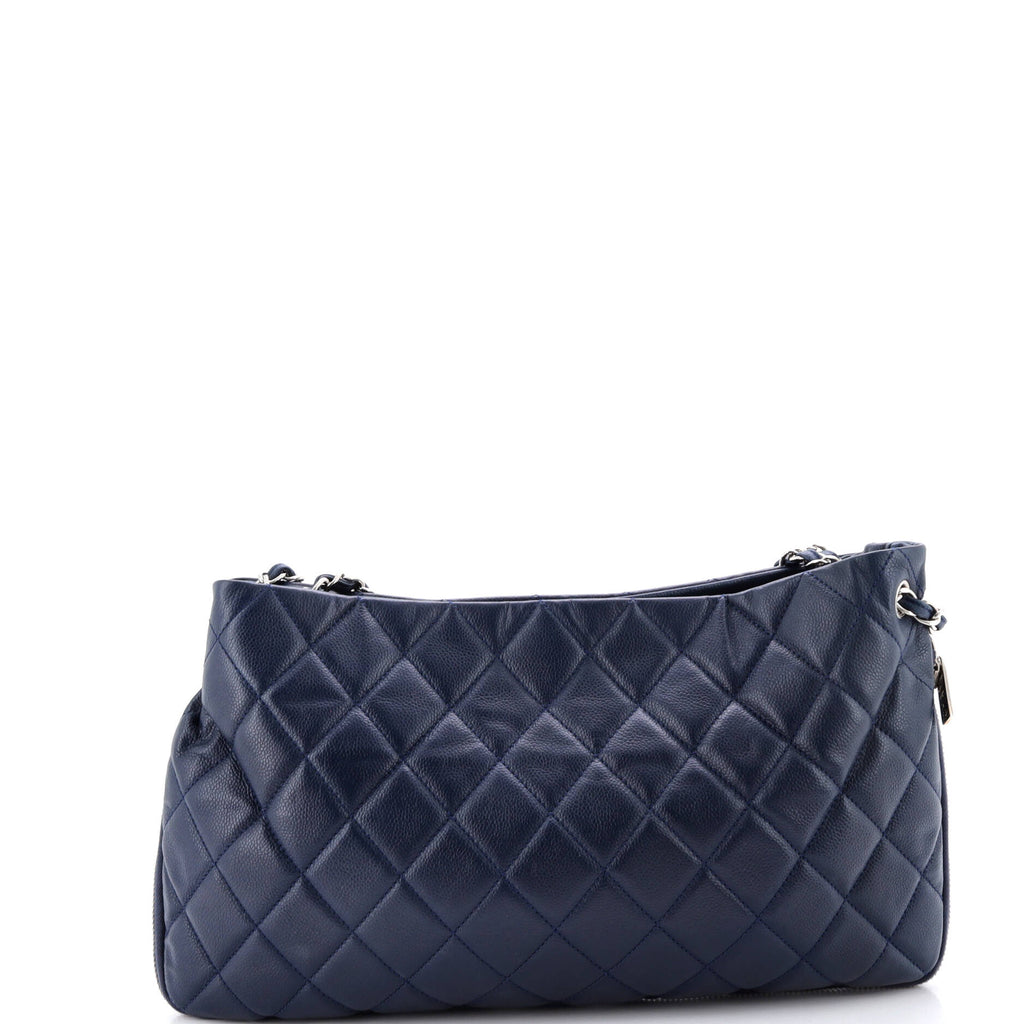 Timeless CC Expandable Tote Quilted Caviar Medium