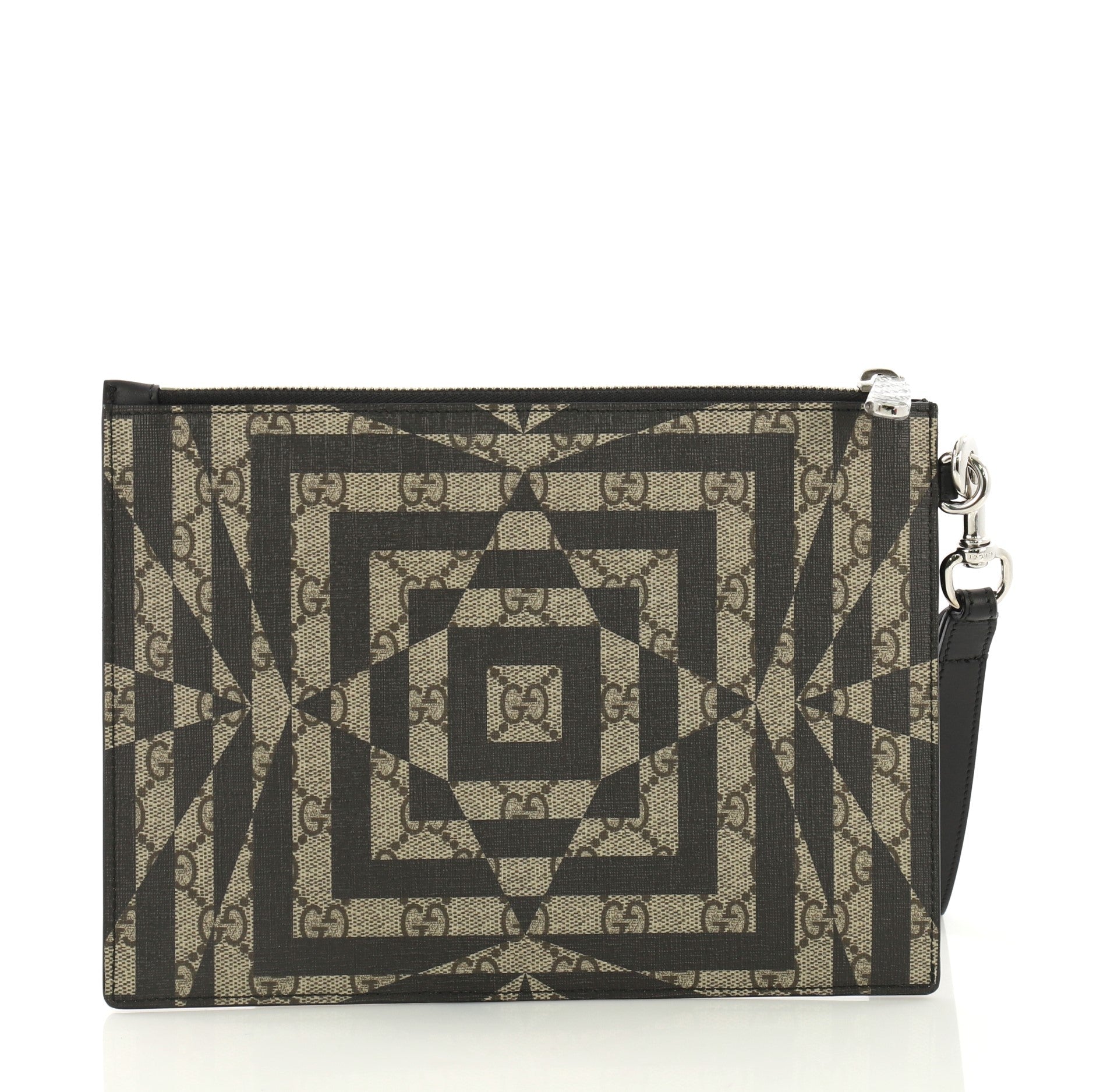 Wristlet Clutch Caleido Print GG Coated Canvas