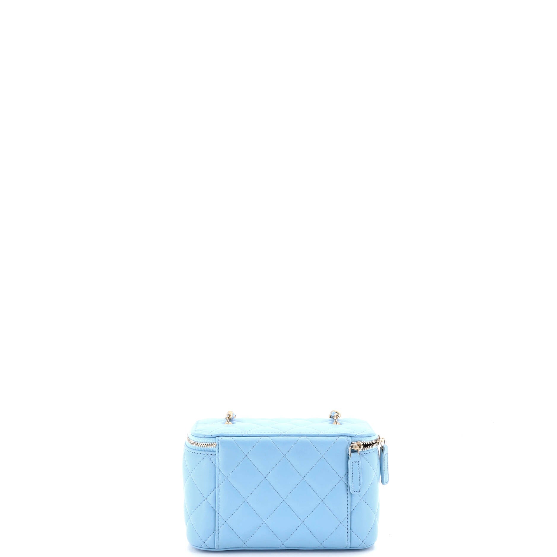 Pearl Crush Vanity Case with Chain Quilted Lambskin Small