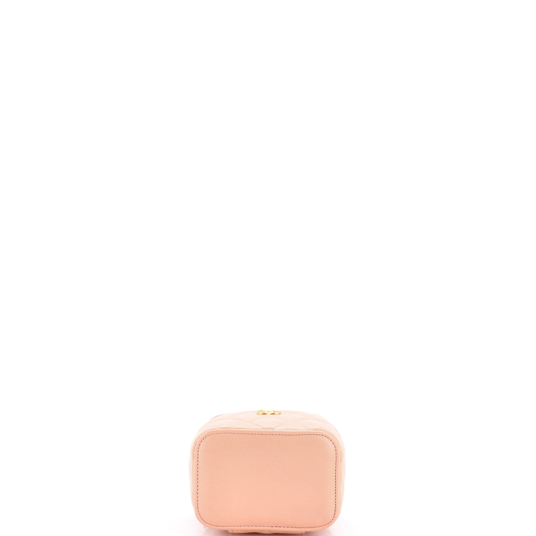 Pearl Crush Vanity Case with Chain Quilted Lambskin Mini